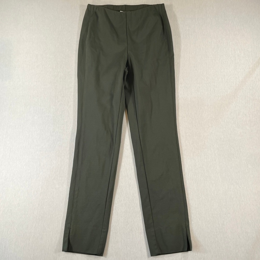 J Jill Pull On Pants Women XS Ponte Slim Leg Olive Green Pull On Stretch Cozy
